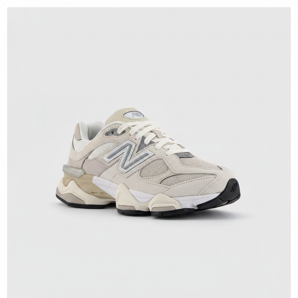 New Balance 9060 Cream Sand Silver - 3/4 angle view