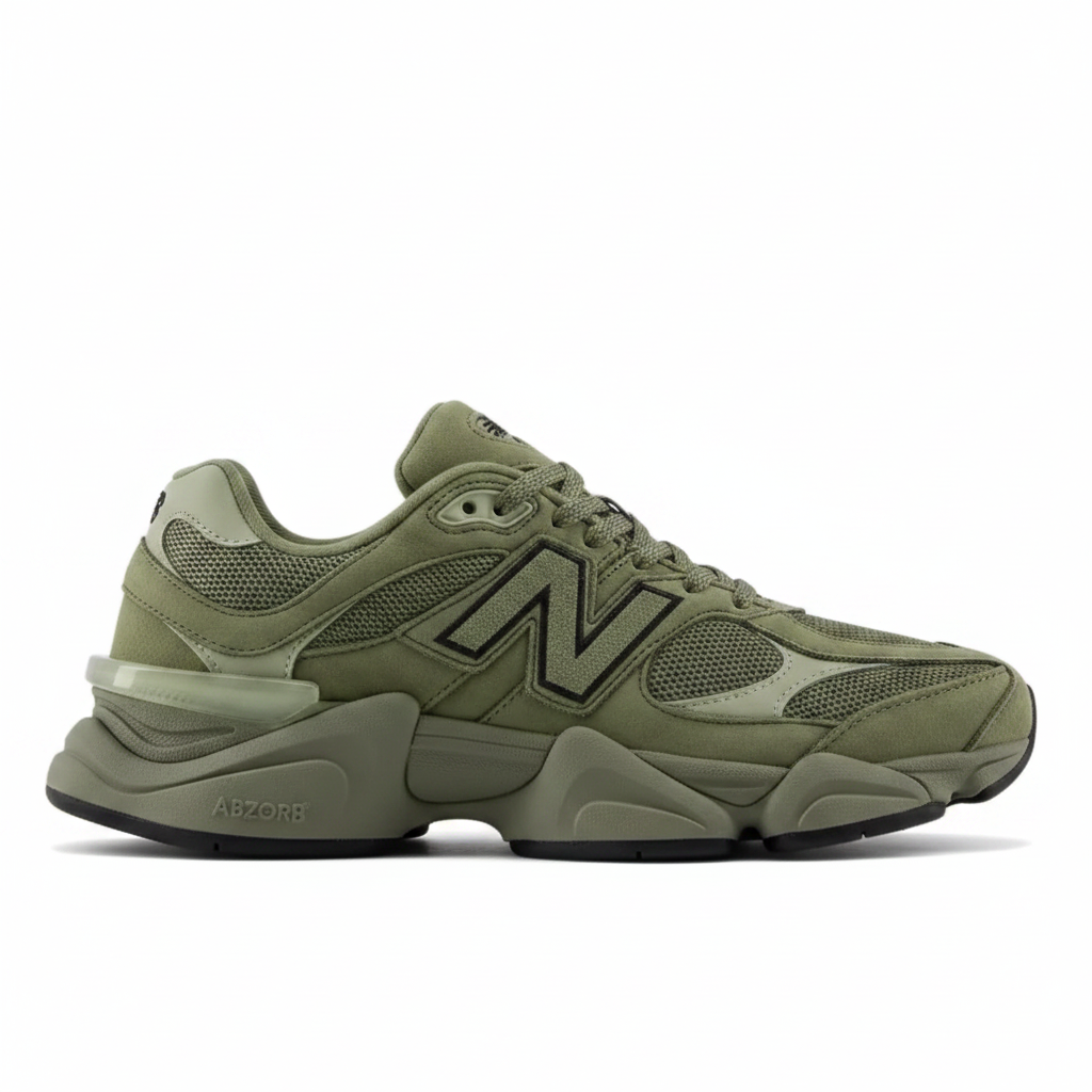 New Balance 9060 Dark Olivine - medial view