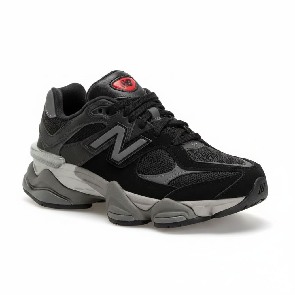 New Balance 9060 Black Castlerock - 3/4 angle view