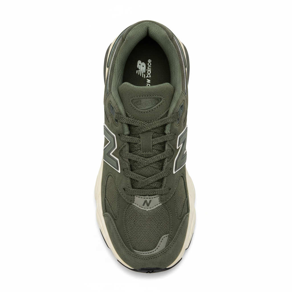 New Balance 9060 Olive Green - Top view