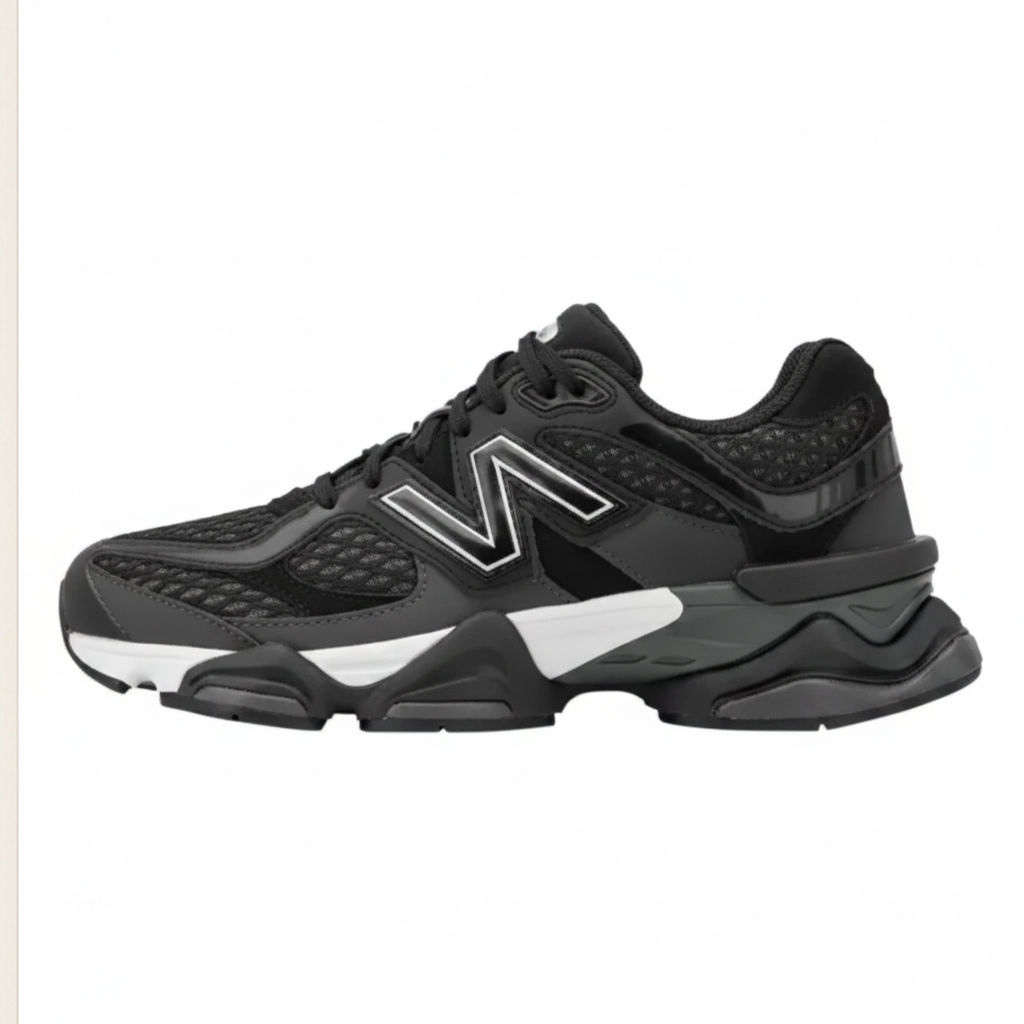 New Balance 9060 Black Silver - medial view