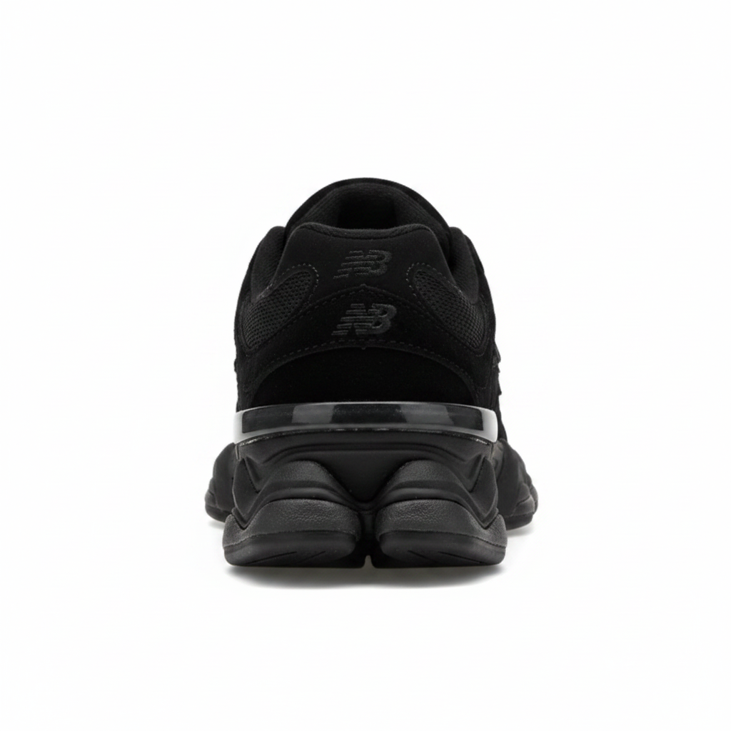 New Balance 9060 Triple Black - heel view