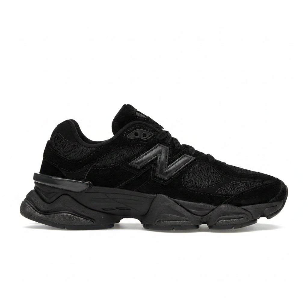 New Balance 9060 Triple Black - lateral view