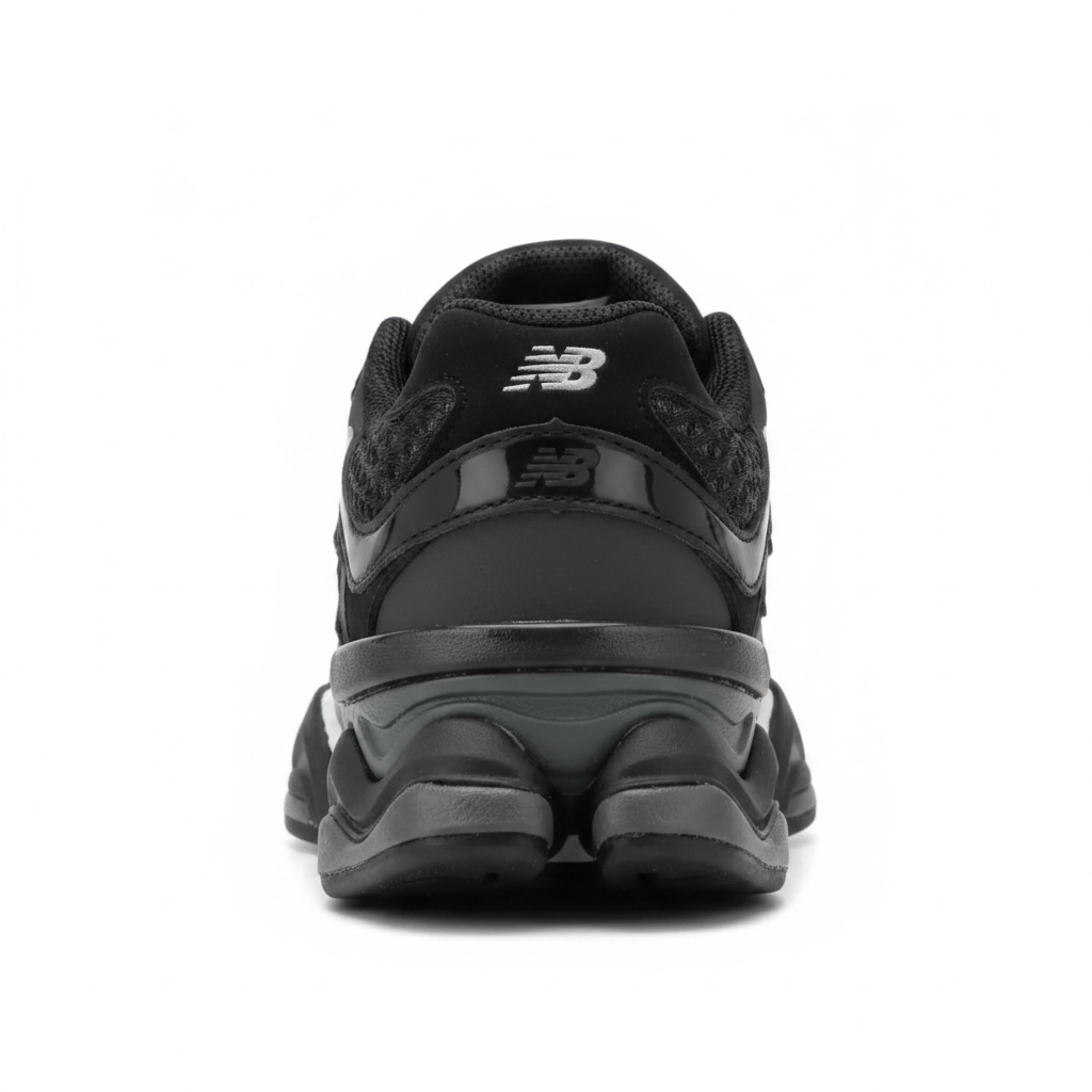 New Balance 9060 Black Silver - heel view
