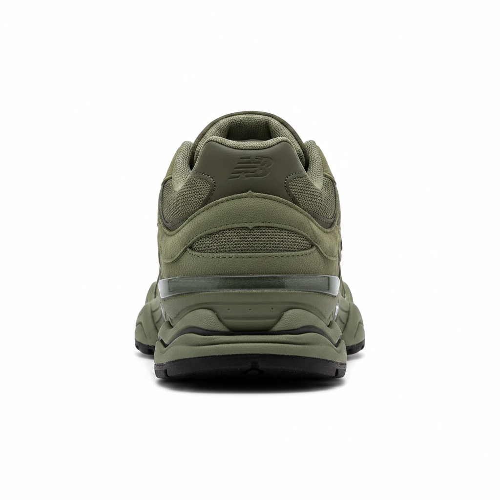 New Balance 9060 Dark Olivine - heel view