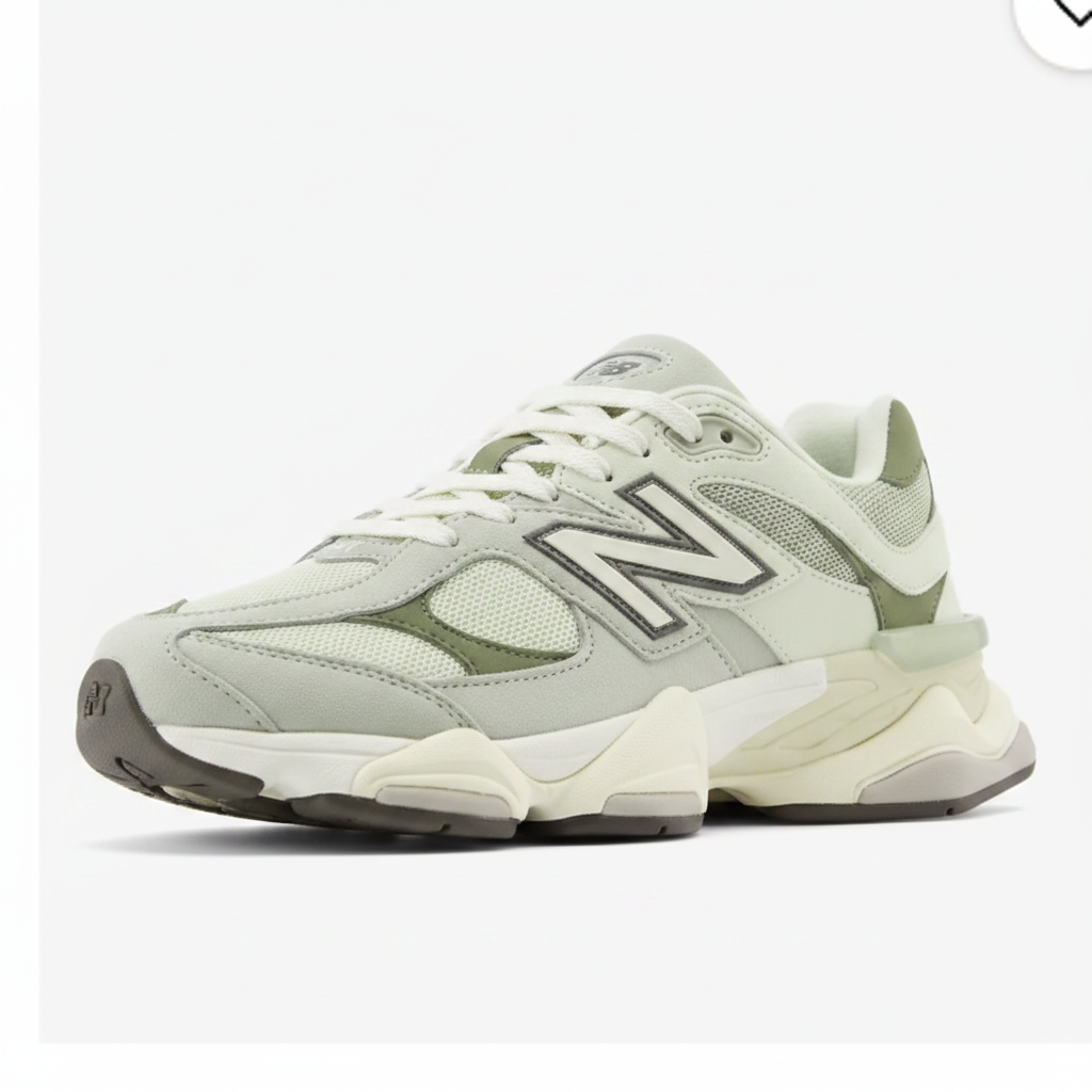 New Balance 9060 Olivine - three-quarter front