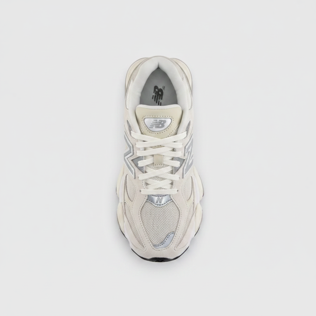 New Balance 9060 Cream Sand Silver - top view
