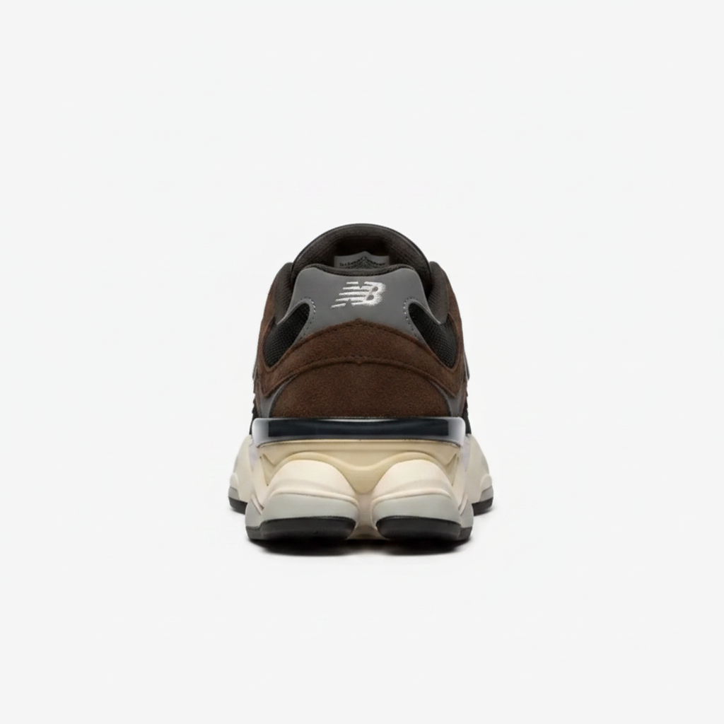 New Balance 9060 Brown Black - heel view