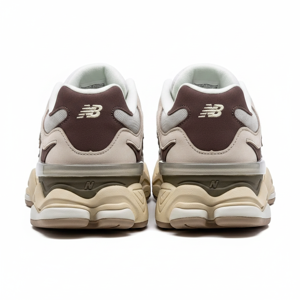 New Balance 9060 Grey Matter Timberwolf - heel view