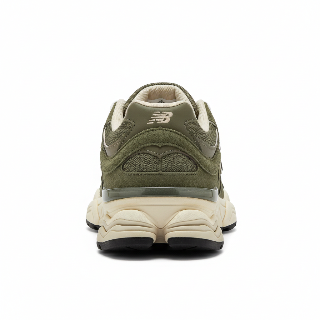New Balance 9060 Olive Green - Back view