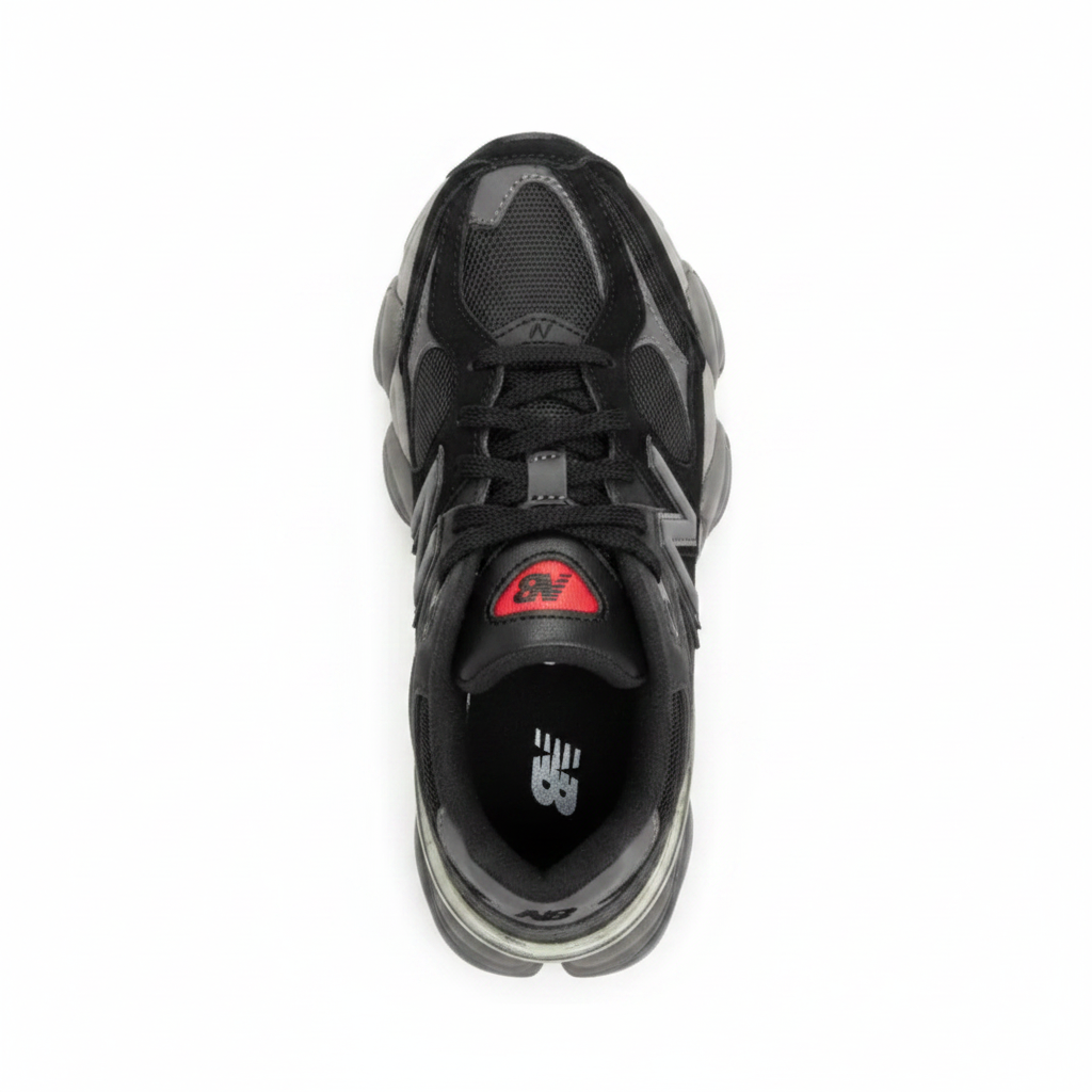 New Balance 9060 Black Castlerock - top view